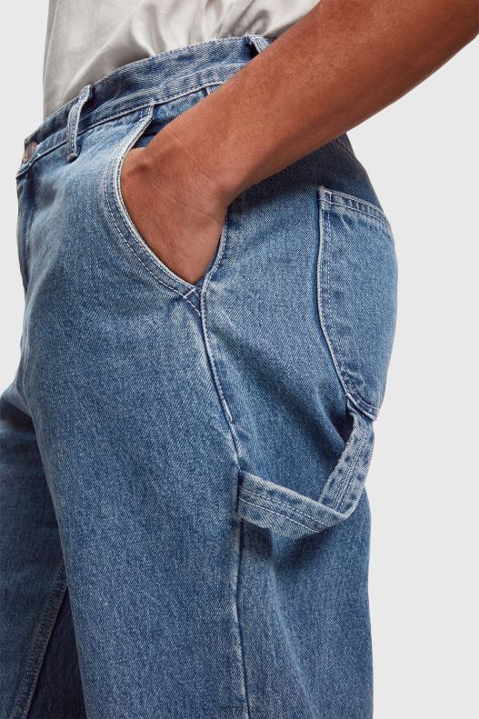 ESPRIT x Rest & Recreation Capsule Denim Cargo Pants Women Blue Rinse Denim P0D0X480 - Image 2