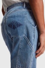 ESPRIT x Rest & Recreation Capsule Denim Cargo Pants Women Blue Rinse Denim P0D0X480 - Image 3
