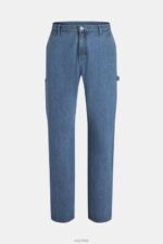 ESPRIT x Rest & Recreation Capsule Denim Cargo Pants Women Blue Rinse Denim P0D0X480 - Image 4